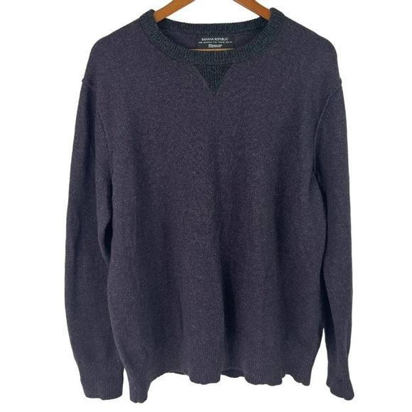 Banana Republic Filpucci Men's Size XL Wool Blend Pullover Sweater Purple & Gray - Picture 1 of 6